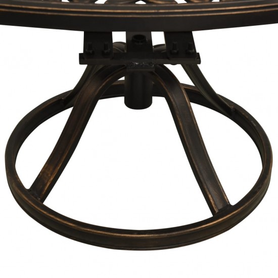 Bistro baldų komplektas, 3 dalių, bronzinis, lietas aliuminis