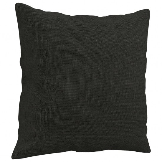 Dvivietė sofa su pagalvėlėmis, juodos spalvos, 140cm, audinys