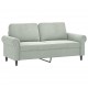 Dvivietė sofa su pagalvėlėmis, šviesiai pilka, 140cm, aksomas