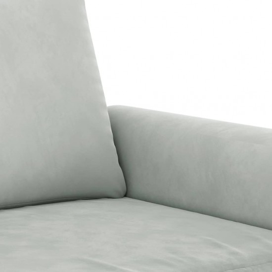 Sofos komplektas su pagalvėlėmis, 2 dalių, pilkas, aksomas