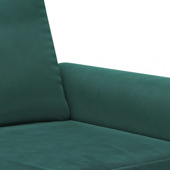 Sofos komplektas su pagalvėlėmis, 2 dalių, žalias, aksomas
