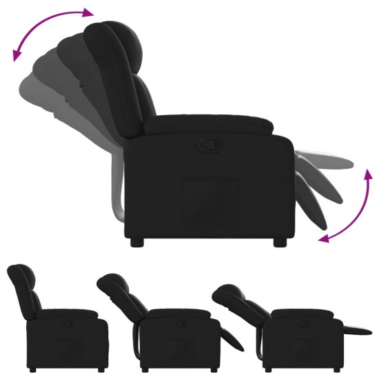 Atlošiamas krėslas, juodos spalvos, dirbtinė oda