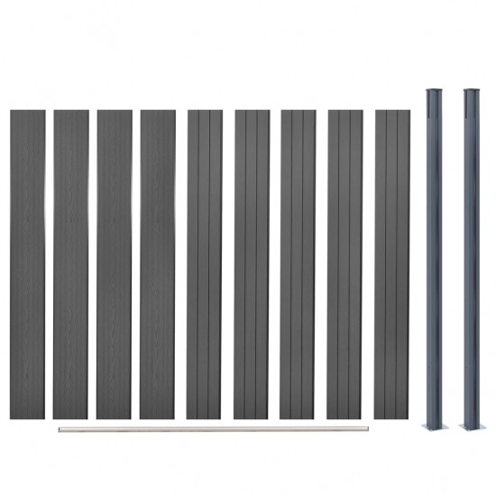 Tvoros segmento rinkinys, pilkos spalvos, 180x186cm, WPC