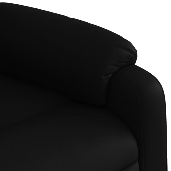 Atsistojantis atlošiamas krėslas, juodos spalvos, dirbtinė oda