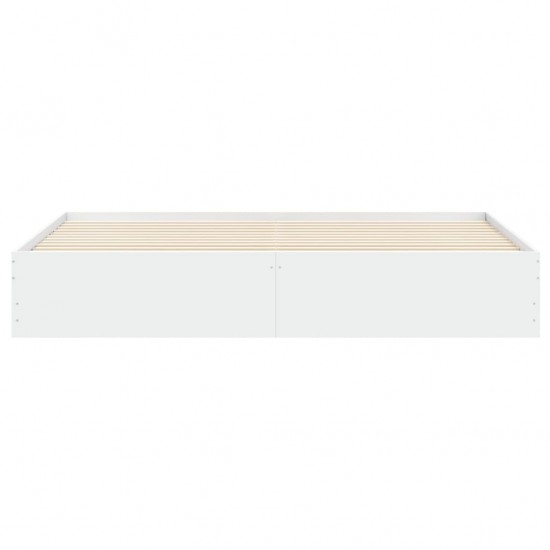 Lovos rėmas su stalčiais, baltas, 200x200cm, apdirbta mediena