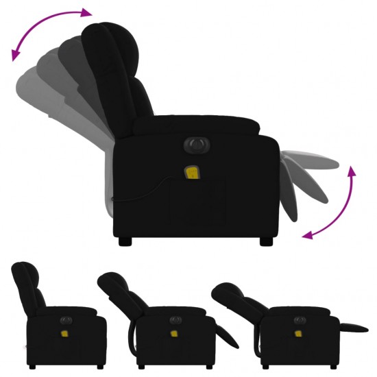 Elektrinis atlošiamas masažinis krėslas, juodas, audinys