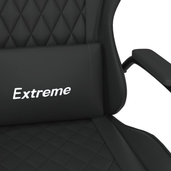 Masažinė žaidimų kėdė, juodos spalvos, dirbtinė oda