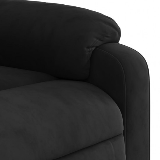 Atlošiamas masažinis krėslas, juodas, mikropluošto audinys
