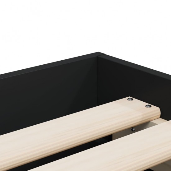Lovos rėmas su stalčiais, juodas, 90x190cm, apdirbta mediena