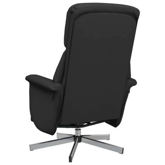 Atlošiama kėdė su pakoja, juodos spalvos, audinys