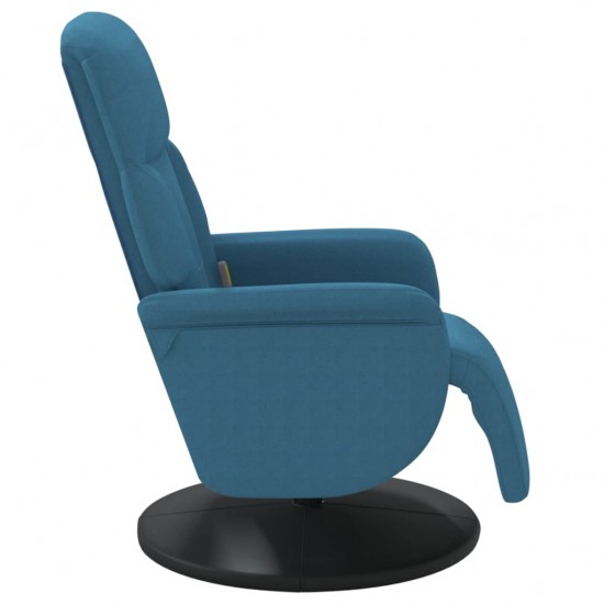 Atlošiama masažinė kėdė su pakoja, mėlynos spalvos, aksomas