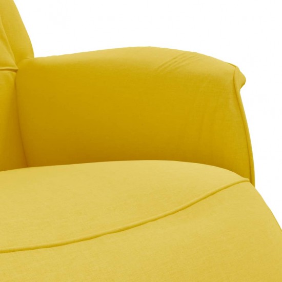 Atlošiama kėdė su pakoja, šviesiai geltonos spalvos, audinys