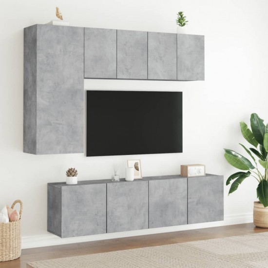 Prie sienos montuojamos TV spintelės, 2vnt., betono, 60x30x41cm