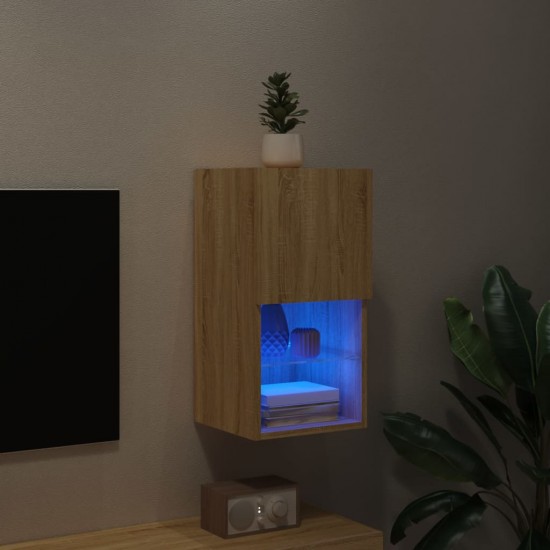 TV spintelė su LED lemputėmis, ąžuolo spalvos, 30,5x30x60cm