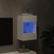 Sieninė TV spintelė su LED lemputėmis, balta, 40x30x60,5cm