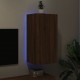 Sieninė TV spintelė su LED lemputėmis, ruda, 40,5x35x80cm