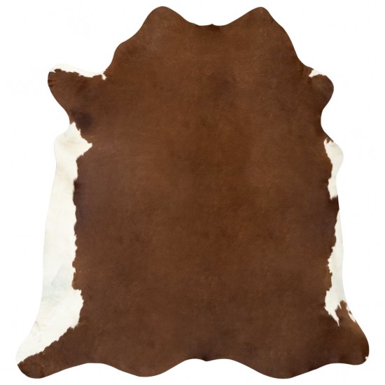 Tikros karvės odos kilimas, rudos ir baltos spalvos, 180x220cm
