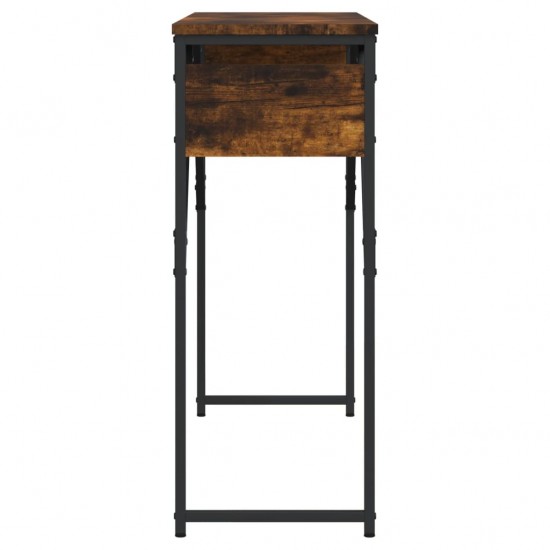 Konsolinis staliukas su lentyna, dūminis, 105x30x75cm, mediena