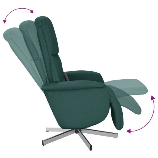Atlošiama masažinė kėdė su pakoja, tamsiai žalia, audinys