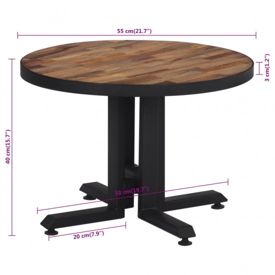 Kavos staliukas, 55x40cm, perdirbtos tikmedžio medienos masyvas