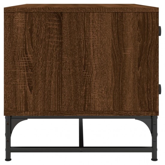 Kavos staliukas su stiklinėmis durelėmis, rudas, 68,5x50x50cm
