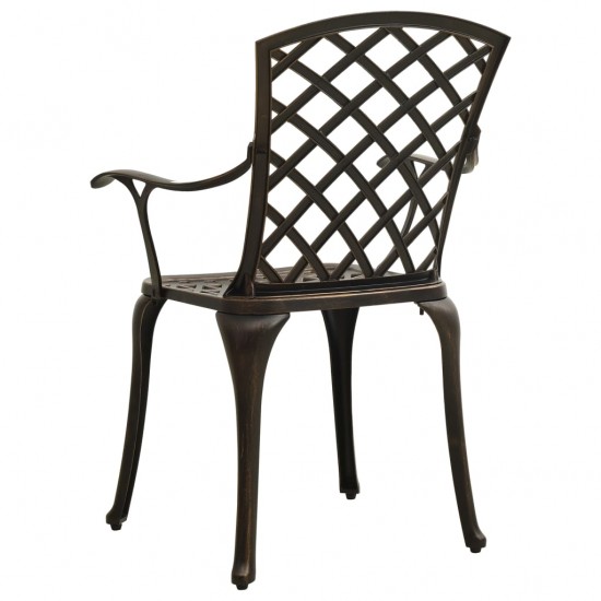 Sodo kėdės, 6vnt., bronzinės spalvos, lietas aliuminis