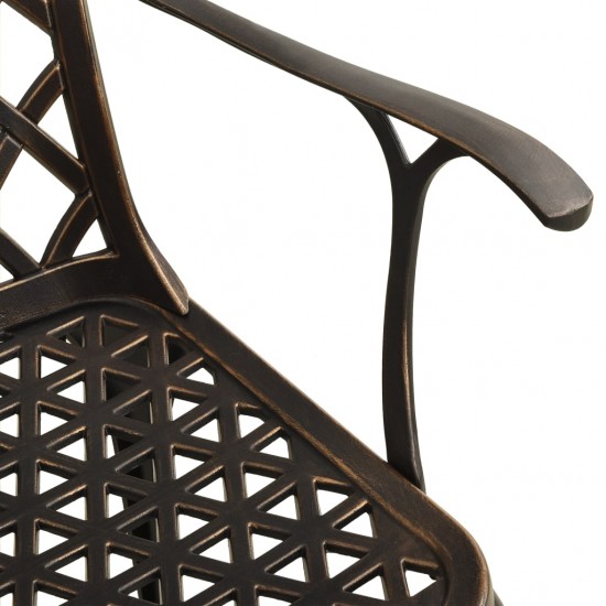 Sodo kėdės, 6vnt., bronzinės spalvos, lietas aliuminis
