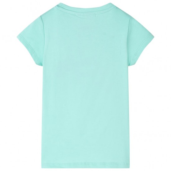 Vaikiški marškinėliai, šviesiai mėtinės spalvos, 140 dydžio