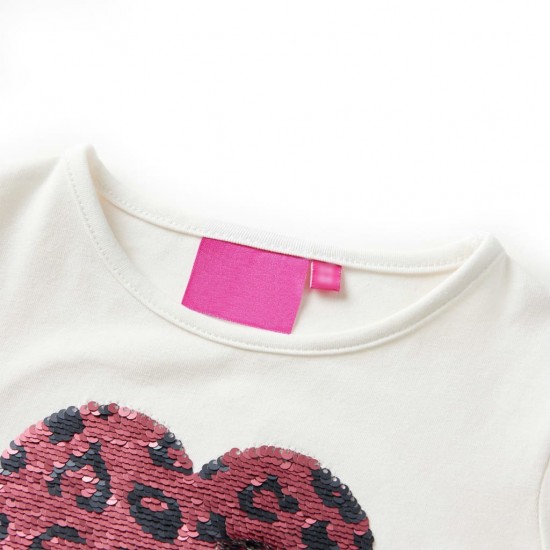 Vaikiški marškinėliai ilgomis rankovėmis, ekru spalvos, 128 dydžio