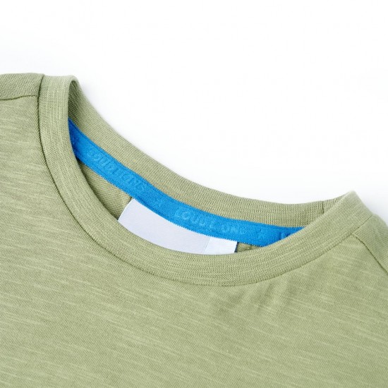 Vaikiški marškinėliai, šviesios chaki spalvos, 104 dydžio