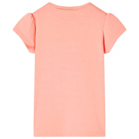 Vaikiški marškinėliai, neoninės koralinės spalvos, 104 dydžio