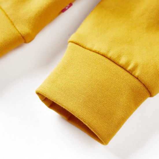 Vaikiškas sportinis megztinis, tamsiai geltonai rudas, 140 dydžio