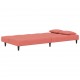 Dvivietė sofa-lova su dvejomis pagalvėmis, rožinė, aksomas