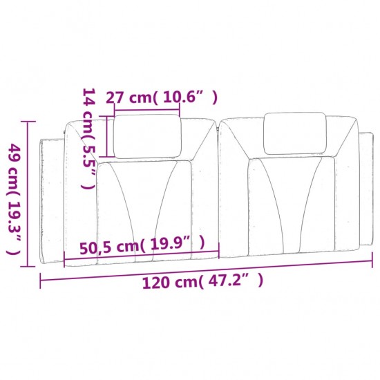 Galvūgalio pagalvėlė, juodas ir baltas, 120cm, dirbtinė oda