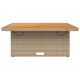 Sodo stalas, smėlio, 110x110x71cm, poliratanas/akacijos mediena