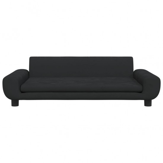 Vaikiška sofa, juodos spalvos, 100x54x33cm, aksomas