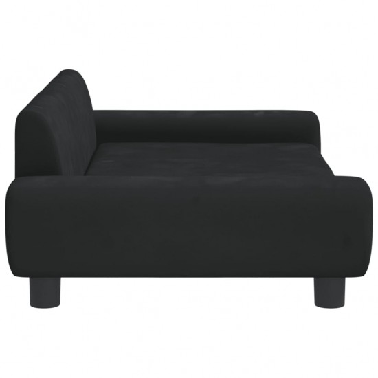 Vaikiška sofa, juodos spalvos, 100x54x33cm, aksomas