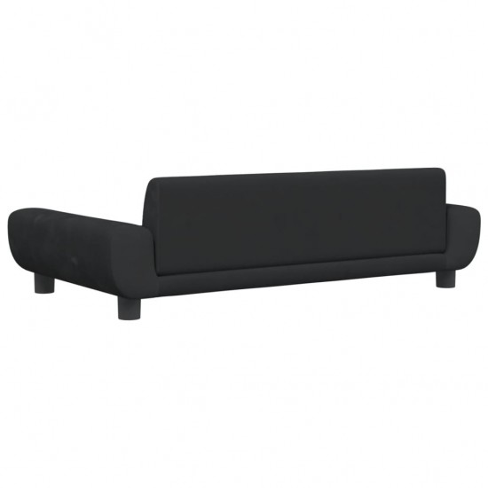 Vaikiška sofa, juodos spalvos, 100x54x33cm, aksomas