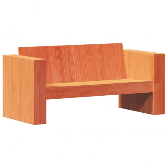 Dvivietė sodo sofa, vaško ruda, 134x60x62cm, pušies masyvas