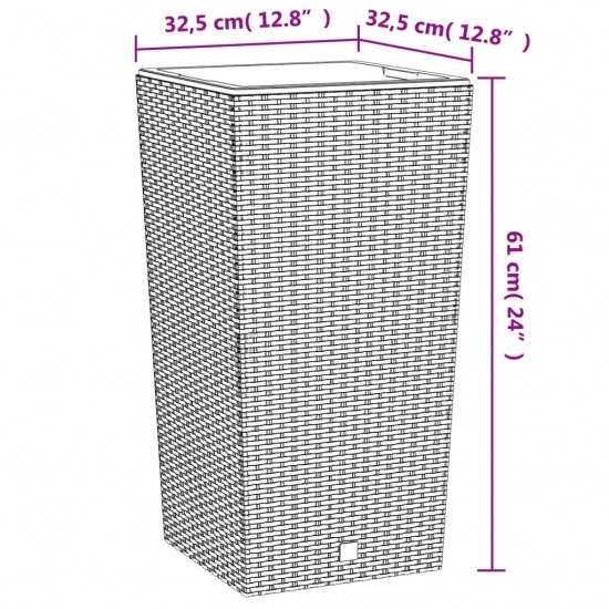 Lovelis su išimamu įdėklu, rudas, 21/49l, PP ratanas