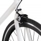 Fiksuotos pavaros dviratis, baltas ir juodas, 700c, 55cm