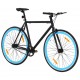 Fiksuotos pavaros dviratis, juodas ir mėlynas, 700c, 59cm