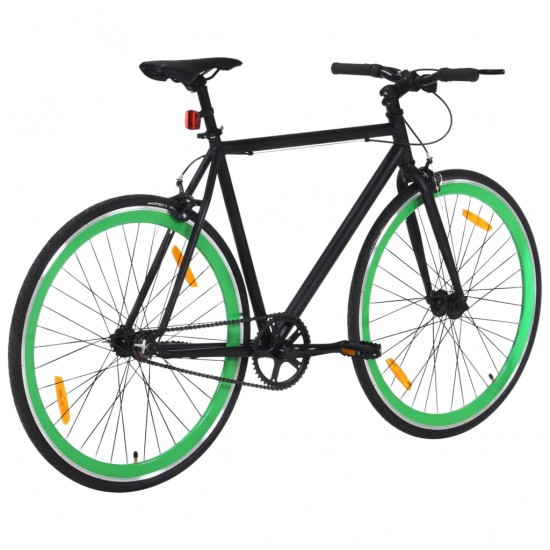 Fiksuotos pavaros dviratis, juodas ir žalias, 700c, 51cm