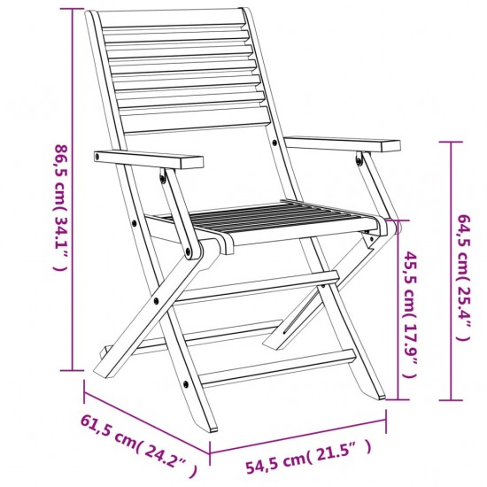 Sulankstomos sodo kėdės, 2vnt., 54,5x61,5x86,5cm, akacija