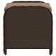 Sodo taburetė su pagalvėle, ruda, 58x46x46cm, poliratanas