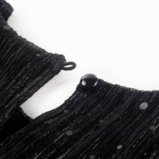 Vaikiška suknelė ilgomis rankovėmis, juodos spalvos, 140 dydžio