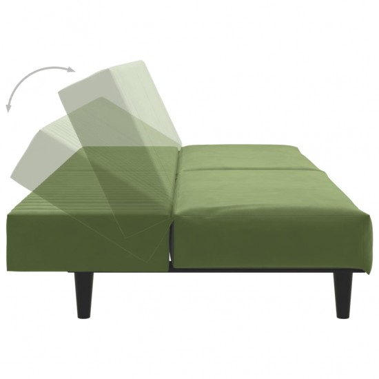 Dvivietė sofa-lova, šviesiai žalios spalvos, aksomas