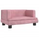 Vaikiška sofa, rožinės spalvos, 60x40x30cm, aksomas