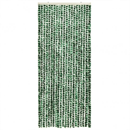 Užuolaida nuo musių, žalia ir balta, 100x200cm, šenilis