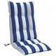 Kėdės pagalvėlės, 6vnt., mėlynos/baltos, audinys, dryžuotos